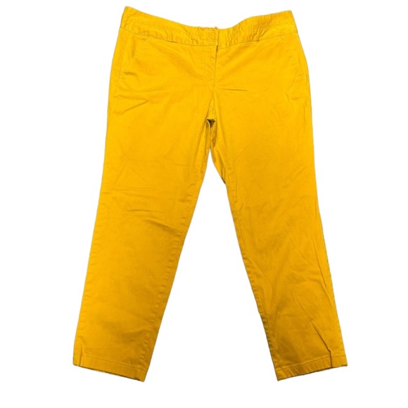Lands’ End Solid Yellow Ankle Trouser Pants Size 16 - Picture 2 of 6